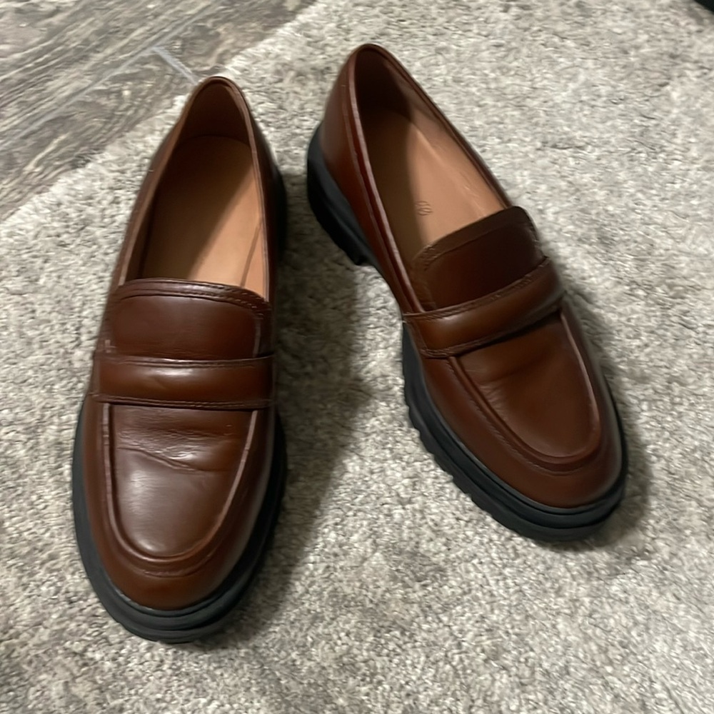 Madewell Brown Leather Penny Loafers